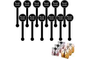 XUELIYUN 300 Pcs Handmade Seal Stickers Hand Made Stickers Self Adhesive Stickers Black Sealing Labels for Cookie, Cake, Chocolate, Candy, Bakery Bags,Bakery Bags Snack Wrapping Good