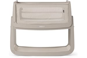 SnuzPod 5 Bedside Crib - Newborn Next to Me Crib with Zip Down Breathable Windows, Lift-Off Bassinet, Portable & Rocking Stand, 3-in-1 Baby Bed with Wheels & Mattress, Pebble