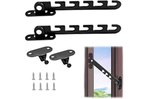 EUYKQNOI 2 Set Finestra Limitatore Sicurezza Limitatore Apertura Finestra Ferma Finestre Antivento Manopole Ribaltabili Per Finestre Serratura Per Finestra Con 4 Viti Per La Regolazione Della Finestra