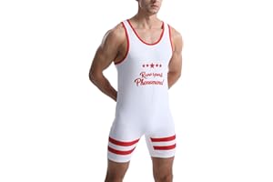 Rane Sports Tuta da wrestling da uomo, attillata, sportiva, un pezzo, senza maniche, per allenamento in palestra, sollevamento pesi