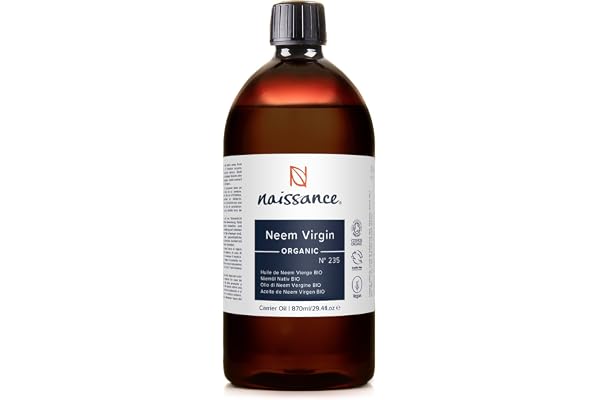 Naissance Huile de Neem Vierge BIO (No. 235) - 870ml - 100% pure et naturelle, pression à froid