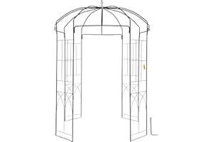 VEVOR Tonnelle de jardin en forme de cage à oiseaux, 2,4 m de haut, 1,5 m de large, tonnelle en fer forgé robuste, treillis d'arche de mariage pour vignes grimpantes dans le jardin extérieur, la cour,