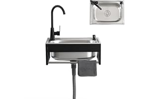 DUCHUNSHENG Lavandino Da Esterno Lavello In Acciaio Inox Con Rubinetto, Lavello In Acciaio Inox A Vasca Singola Cucina Lavabo Camper, Lavello Cucina Vasca Verdure, Lavello Lavanderia Lavelli Commerciale
