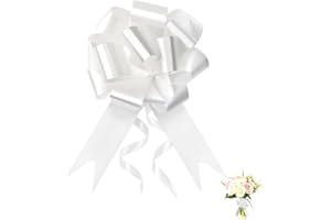 Dantolo 100PCS Lazos de Regalo Blancos, Lazos y Cintas para Bodas de Ceremonia, Ideales para Decoración de Coches de Boda, Bolsas de Regalo, Bolsitas de Azúcar para Manualidades, Decoración