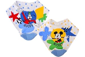 Ellepi Bavaglini Disney Neonato Bandana Bavette Triangolo Dentizione Cotone Bottone Minnie Topolino Mesi Prima Infanzia Allattamento Idea Regalo Mamma Corredo