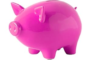 GOPIGITO Huchas Originales para Niños Adultos, Infantil Hucha Cerdito, Personalizada Boda Hucha Grande, Cajero para Ahorrar, Originales Regalos para Parejas, Festivales, Alcancias para Adultos (rosaoscuro)