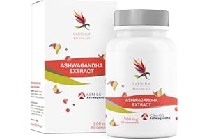 Carnium Botanicals Ashwagandha Extract KSM-66 – Ashwagandha KSM-66 ad alta concentrazione 600 mg – 60 Capsule Vegane