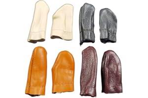 Reccisokz 4 pezzi in pelle ditale mano cucito ditale protezione dita. Ditali per cucito, filatura, incisione, strumenti per il cucito fai da te, ecc.