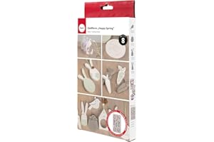 RAYHER Silikon-Gießform „Happy Spring“ mit 8 verschiedenen Motiven, grau