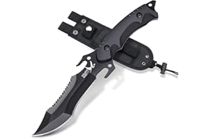 Golden Bird Outdoor Messer, Full Tang Survival Messer Feststehende Klinge D2 Stahl mit Scheide Überlebensmesser mit G10 Griff Bushcraft Messer - Geschenke für Männer