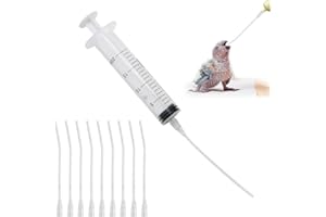 Yuiturt 13 Stück Fütterspritzen für Jungvögel, 20ml Fütterspritzen mit Schlauch, Tauben Zubehör, Handfütterung Spritze für Baby Vögel, Papageien, Tauben, Milch, Wasser, Medikamente, Aliment