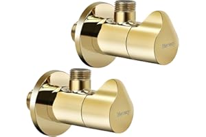 OHOTECY 2 Piezas Válvula De Ángulo De Grifo, G1/2''-3/8'' Válvula De Ángulo De Agua Fría Y Caliente, Válvula Triangular, Válvula De Ángulo De Acero Inoxidable Para Al Baño, Cocina, Fregadero