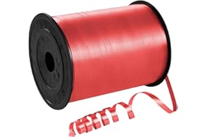 YAYAFUNFUN Ruban Pour Ficelle De Ballon,500 Yard Ruban Bolduc Lisse Paquet Cadeau Rouge Rubans Curling Ballon Pour Décoratif Cadeau Accessoire De Décoration&Bricolage Et Ballon Mariage Anniversaire Et Noël