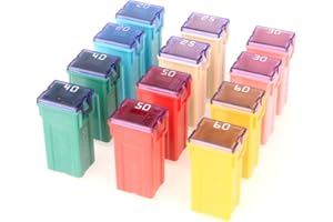 Gebildet 12pcs 12V-24V Quadrato Jcase Fusibili Fusibile a Blocchetto Ricambio Assortimento(20A/25A/30A/40A/50A/60A,Ogni 2pcs)