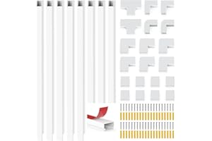 CHESBUNG Kabelkanal Selbstklebend Weiss, Kabelkanal, Mini Kabel Verstecken, Kabelschacht zum Verstecken von Kabel, Kabelkanal Selbstklebend Weiss für alle Netzkabel in Haushalt/Büro (XC3015-8P-1M)