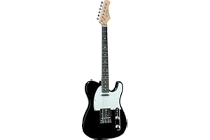 EKO VT-380 Black, Guitare électrique en forme de Tele, Noir et Blanc