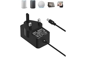 Binamao 30W Power Adapter for Echo (3rd 4th Gen), Echo Show 8/10/15, Echo Plus (2. Gen), Echo Show (2. Gen), 1.5M power cable, compatible with Alexa, black