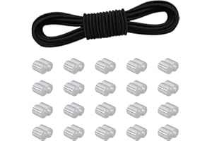 FOGAWA Corde Élastique 6mm x 10m, Expander Corde Noir, Tendeur Elastique avec 20 Manchons Aluminium, Corde Extensible Résistante, pour Bâche, Camping, Bateau, Agricole, Jardinage