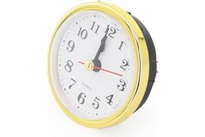 DRHOMEAM 65 mm/80 mm/90 mm/105 mm/110 mm Quarzuhr-Einsatz-Uhrwerk, arabische Ziffern, DIY Runde Quarzuhr Ersatz Reparaturteil (65 mm)