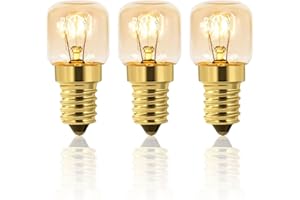 CALDARAX Zestaw 3 żarówek E14 do piekarnika, T22 Pigmy Lampy, odporne do 300°C, 80 lm, AC220-240V, 2700K ciepła biel