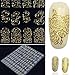JACKY Nail Sticker Metal Retro Hollow Totem Nail Sticker Gold Silver