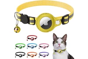 LZXLXS Airtag Katzenhalsband Breakaway, Reflektierendes Kätzchenhalsband mit Apple Air Tag Halterung und Glocke für Mädchen Junge Katzen