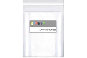 HVDHYY 300mmX400mm Sachets Plastique Transparents Refermables Grand Sac De À Fermeture Épaissir 100µm Sac Scellé, Sac De Rangement, Convient Pour Le Stockage De Vêtements Et De Collations 100pcs