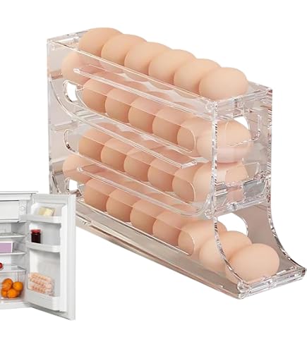 Gachiwar Distributeur D'Oeufs Automatique Pour Frigo – Roulement Intelligent 14 Œufs, Organisateur Gain De Place Cuisine Boîte Oeufs Garde-manger