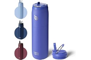BOTTLEBOTTLE BOTTLE BOTTLE Borraccia in acciaio inox con cannuccia e coperchio, borraccia termica sottovuoto, da 907,2 ml, mantiene il freddo per 24 ore, caldo per 12 ore, a prova di perdite, a bocca larga, da