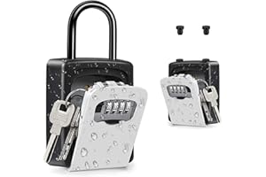 ZHEGE Portable Key Safe, Padlock Key Safe Box with Removable Shackle (Free of Installation) Door Handle Combination Lock Box for Home, Office, Contractors, Airbnb Rental, Spare Key Security (Grey)