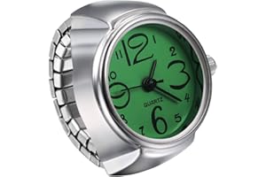 JewelryWe Ringuhr Fingeruhr Herren Damen rund Analog Quarz Elastisch Legierung Ring Uhr Uhrenring