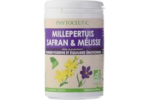 aboratoires Phytoceutic Millepertuis Safran Pilulier 60 comprimés - 30 jours. Poids net 49.8 g