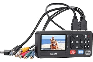 King Ma Rejestrator wideo, 3”, 1080P 60FPS VHS, cyfryzacja przechwytywanego wideo, przechwytywanie z HDMI, RCA, VCR, DVD, kaset VHS, Hi8, kamer, gier TF/SD/pamięci USB (HDMI)