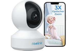 Reolink 5MP PTZ WLAN Überwachungskamera Innen, 2,4/5 GHz WiFi Baby Monitor mit Mensch/Haustiererkennung, Auto-Tracking, 3X Optischem Zoom, Heimüberwachungskamera für Ältere Kids, 2-Wege-Audio, E1 Zoom