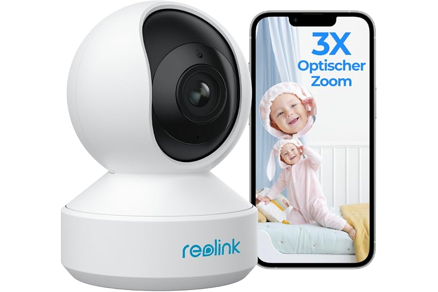 Reolink 5MP PTZ Überwachungskamera Innen, E1 Zoom (Generalüberholt) | WLAN IP Kamera Indoor mit 3X Optischem Zoom, 355°/