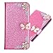 Produktbild Stand Klapphülle Pocket für Huawei P20 Lite,Magnetverschluss Kartenfach Leder Diamant Loves Funkeln Bling Glitzer BookStyle Slim Ledertasche Flip Folio Wallet Card Slots Etui Hülle