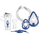 Flaem, Kit Completo Accessori Aerosol, Ampolla RF7 Dual Speed, Mascherina Adulto, Mascherina Pediatrica, Boccaglio, Elastico,