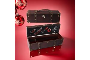 YOBANSA Contenitore di Vino Antico, Set di Accessori Vino, Contenitore di Regalo di Vino in Legno, Cappello di Vino, versatore di Vino, Tappo di Bottiglia, Regalo di Natale (5 Set)