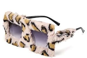 arrderly 1 paire de lunettes de soleil surdimensionnées en peluche, lunettes tendance personnalisées, œil de chat, fête, déguisement, accessoires