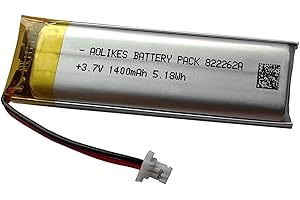 AOLIKES 3,7 V 1400 mAh 5,18 Wh akumulator Lipo do wielokrotnego ładowania zamiennik akumulatora Sena 50R, 50R-01 motocyklowego zestawu słuchawkowego Bluetooth, 2-przewodowy zestaw akumulatorów