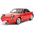 TGRCM-CZ 1/32 Mazda Miata MX-5 Alloy Model Car, Toy Car with Pullback, Removable Top, Blinking Lights, Toy Car with Sound and Bright Lights, Collectible Grade Gift for Kids (Red)