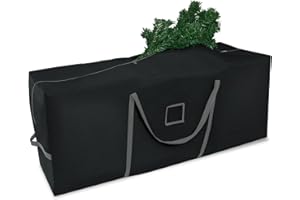 Miaikoe Weihnachtsbaum Aufbewahrungstasche - passt bis zu 7,5 FT, wasserdicht Heavy Duty 600D Oxford Weihnachtsbaum Tasche mit Doppelreißverschluss & Haltbare Griffe 127 x 38 x 50cm (Schwarz)
