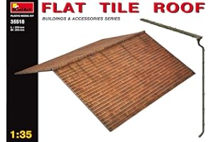 Miniart Modèle de toiture en tuile miniaturisé ; échelle de 1 : 35 Plastique de