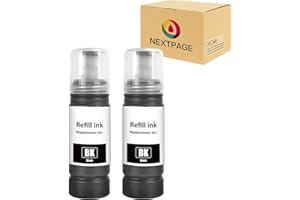NEXTPAGE Ink Bottles Compatible with ink refill bottles ET-1810 ET-2710 ET-2711 ET-2712 ET-2714 ET-2720 ET-2721 ET-2810 ET-2812 ET-2820 ET-4700 ET-4800 Printer 2BK