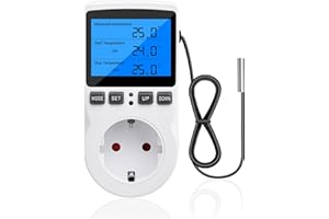 DIYMORE Presa per il controllo della temperatura Presa regolatore di temperatura 230V con sensore presa termostato digitale interruttore termico con timer