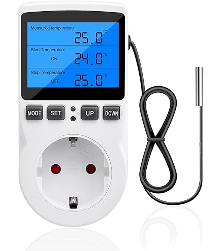 Termostato Digitale 230V Con Presa - Regolatore Temperatura Per Serra E Riscaldamento
