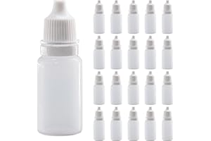 XWYDZ 20 Pcs 10ml Dropper Bottle, 10ml Bottles, Dropper Bottle - Plastic Squeezable Empty Travel Leak-Proof Refillable Liquid Containers with Cap for Essential Oils, DIY, White