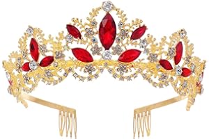 MZSM Corona De Cristal De Accesorios Para El Cabello Nupcial Damas Rhinestone Princesa Corona Reina Retro Tocado Magnífico Peine Para El Cabello Exquisito Noble Banquete Fiesta De Cumpleaños Boda