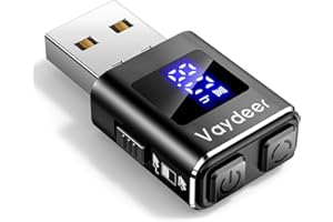 VAYDEER ​​Mouse Jiggler Movedor Automático para Oficina en Casa [Pantalla LED] [Temporizador] [USB Indetectable] [Aluminio] - Negro (Nueva Versión)​