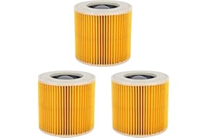 AROMELIVII 3 filtri per aspirapolvere Kärcher [WD3, WD2, WD1, MV3, MV2, A, K, KNT, NT, SE, VC ], filtro a cartuccia per aspirapolvere Kaercher WD2 WD3 Premium sostituisce gli accessori